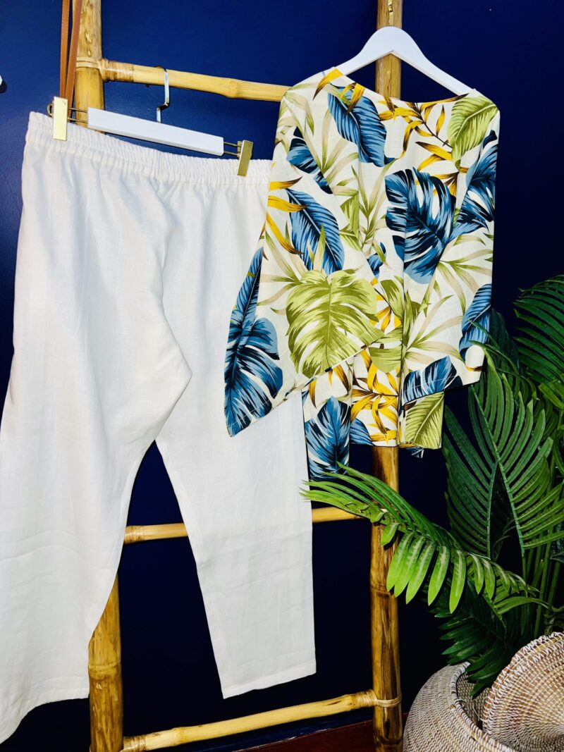 BIFJH03P-PANTALON DE PYJAMA EN LIN BLANC – Image 2